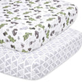 Dinosaur 2-Pack Fitted Crib Sheet Set