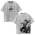 Deku & Bakugo Boku no Hero Academia Wash T-shirt Menswear Anime Double Printed Lightweight Acid Washed Tee Gift For Anime Merch Graphic Tee Unisex Vintage Movie T-shirt 90s Graphic Merch Feminist Stars and Stripes Streetwear Cotton Fabric casual streetwea